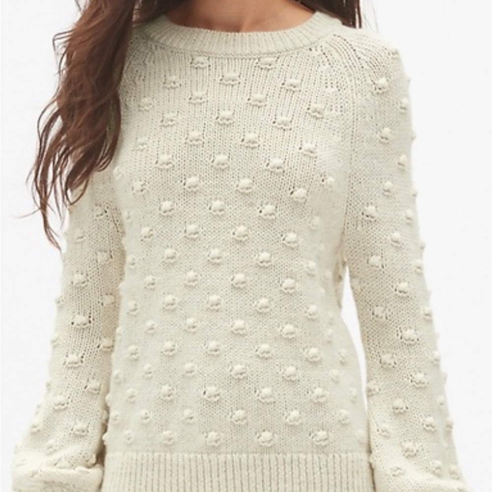 GAP Cream Bobble Knit Crewneck Sweater